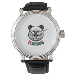 Funny Panda Zonnebril Vintage Graveer Shirt Des Horloge