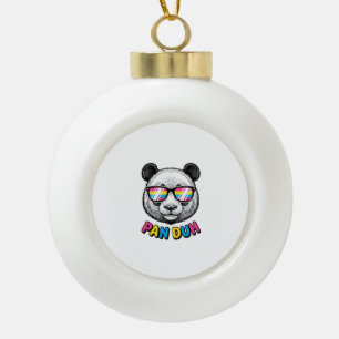 Funny Panda Zonnebril Vintage Graveer Shirt Des Keramische Bal Ornament