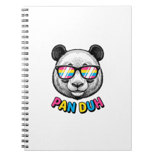 Funny Panda Zonnebril Vintage Graveer Shirt Des Notitieboek