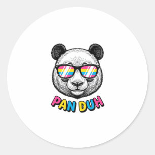 Funny Panda Zonnebril Vintage Graveer Shirt Des Ronde Sticker