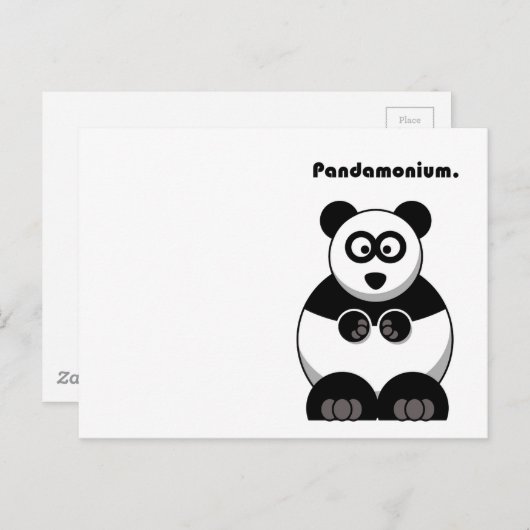 Funny Pandamonium Panda Busy Pun Cartoon Briefkaart (Voorkant / Achterkant)