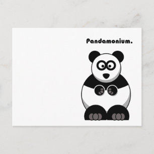Funny Pandamonium Panda Busy Pun Cartoon Briefkaart