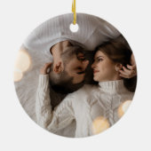 Funny Pandas, eerste kerstfeest, aangepaste foto Keramisch Ornament (Achterkant)