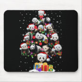 Funny Pandas Santa Hat Christmas Tree Ornament T S Muismat (Voorkant)