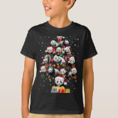 Funny Pandas Santa Hat Christmas Tree Ornament T S T-shirt (Voorkant)