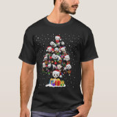 Funny Pandas Santa Hat kerstboomversiering T-shirt (Voorkant)