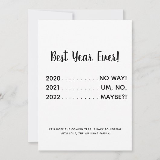 Funny Pandemic Best Year Ever Holiday Card Feestdagenkaart (Voorkant)