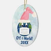 Funny Pandemic Christmas OY to the World! Afbeeldi Keramisch Ornament (Links)
