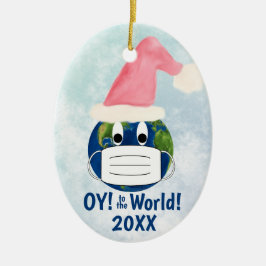 Funny Pandemic Christmas OY to the World! Afbeeldi Keramisch Ornament
