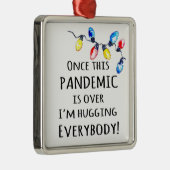 Funny Pandemic Kerstlames Metalen Ornament (Rechts)