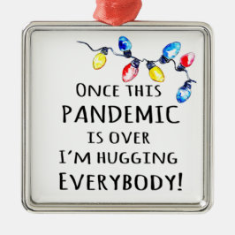 Funny Pandemic Kerstlames Metalen Ornament