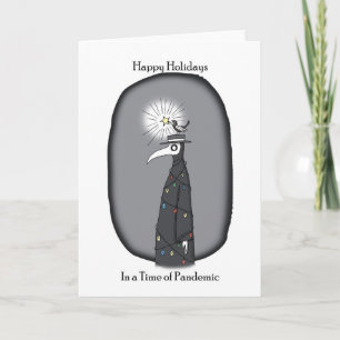 Funny Pandemic Kerstmis Plague Doctor Holiday Kaart