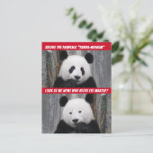 Funny Pandemic Panda-Monium voor en na Briefkaart (Staand voorkant)