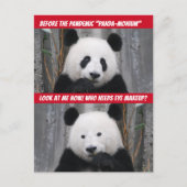 Funny Pandemic Panda-Monium voor en na Briefkaart (Voorkant)