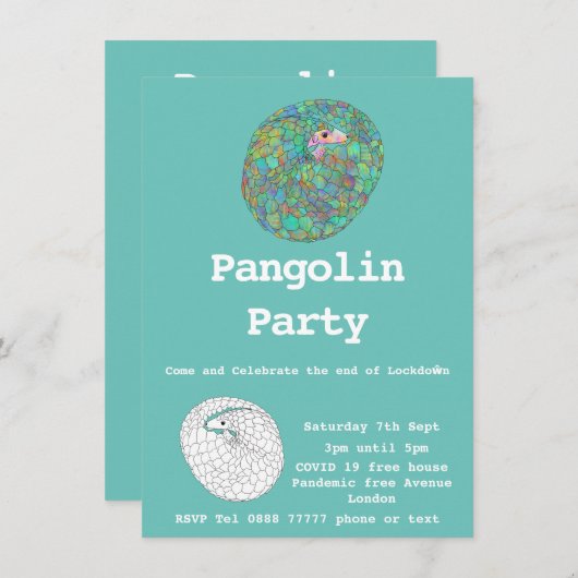 Funny Pangolin Lock Free Covid19 humor Party (Voorkant / Achterkant)