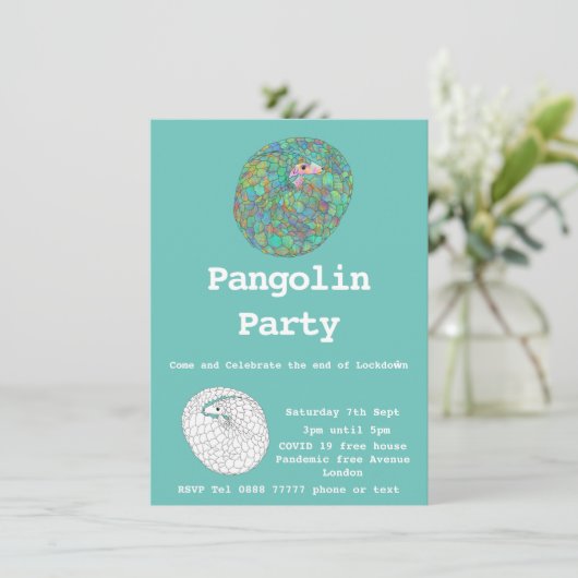 Funny Pangolin Lock Free Covid19 humor Party (Staand voorkant)