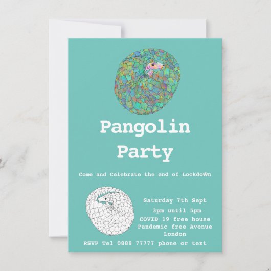 Funny Pangolin Lock Free Covid19 humor Party (Voorkant)