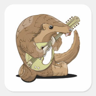 Funny pangolin vierkante sticker
