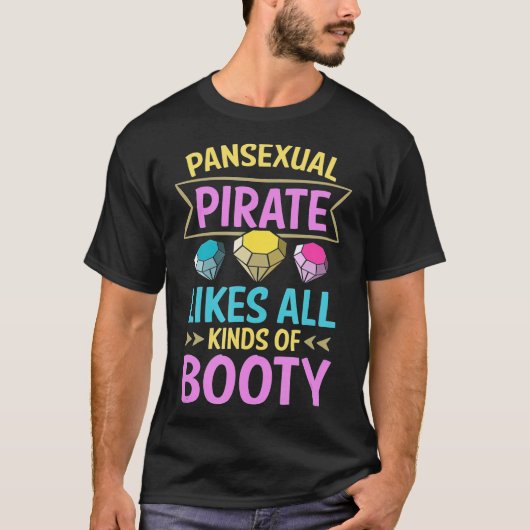 Funny Pansexual Pride Pan Rights LGBTQ Pirate Boo T-shirt (Voorkant)