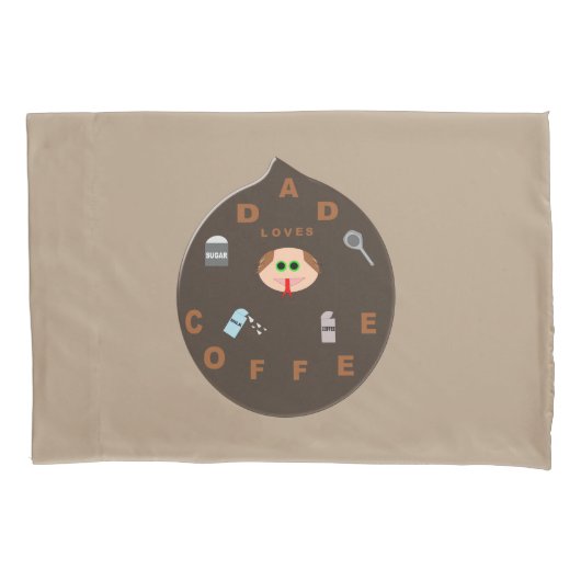 Funny Pap Monster houdt van Coffee Pillowcase Kussensloop (Voorkant)
