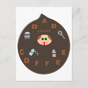 Funny Pap Monster houdt van koffie Briefkaart