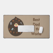 Funny Pap Monster houdt van koffie Bureaumat (Keyboard & Muis)