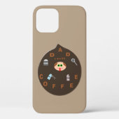 Funny Pap Monster houdt van koffie iPhone Case (Achterkant)