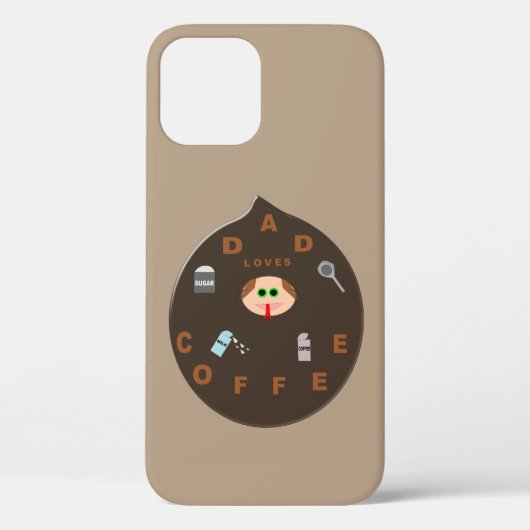 Funny Pap Monster houdt van koffie iPhone Case (Achterkant)