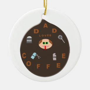 Funny Pap Monster houdt van koffie Ornament
