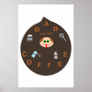Funny Pap Monster houdt van koffie Poster