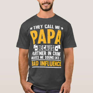 Funny Papa Art voor grootvader Papi Pa T-shirt