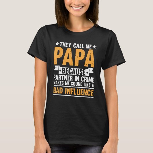 Funny Papa Art voor grootvader Papi Pa T-shirt (Voorkant)