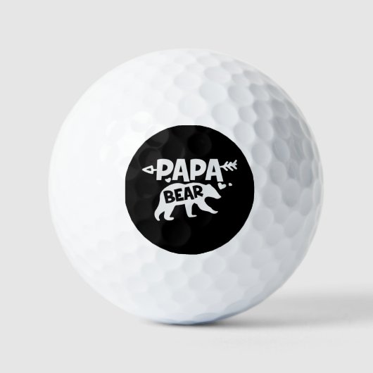 Funny Papa bear word art  Golfballen (Voorkant)