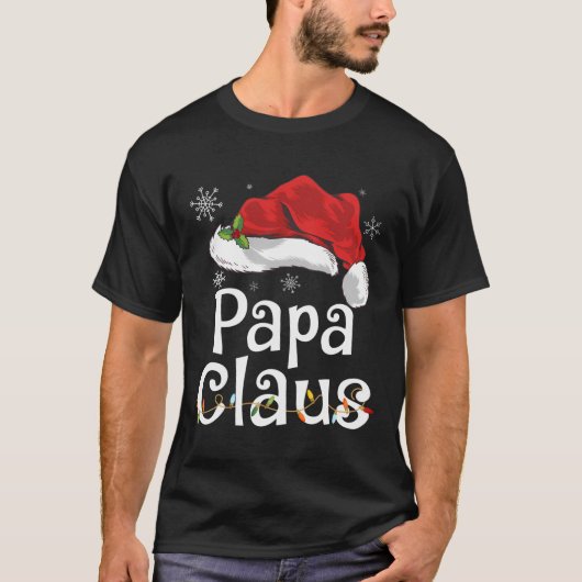 Funny Papa Claus Christmas T-Shirt Pajamas Santa G (Voorkant)