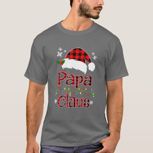 Funny Papa Claus Kerstroodgepiste pyjama Santa T-shirt (Voorkant)