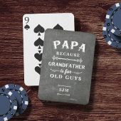 Funny Papa Grandfather Monogram Pokerkaarten