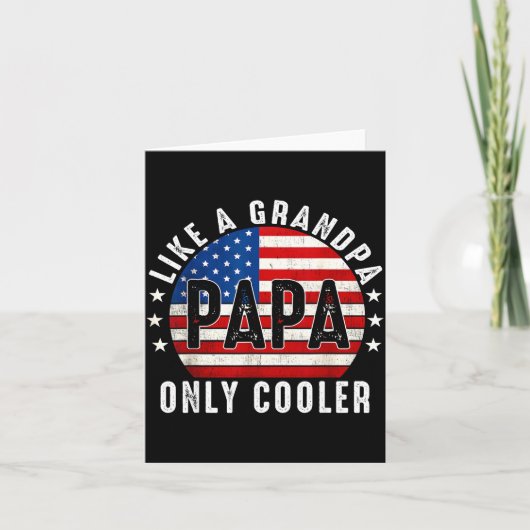 Funny Papa Like A Grandpa Only Cooler From Grandki Kaart (Voorkant)