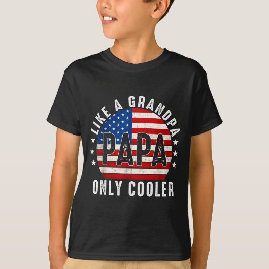 Funny Papa Like A Grandpa Only Cooler From Grandki T-shirt (Voorkant)