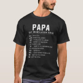 Funny Papa Text Slang T-shirt (Voorkant)