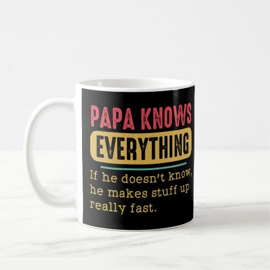 Funny Papa weet alles Koffiemok (Links)