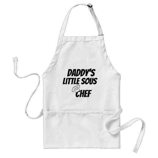 Funny Papa's kleine sous chef-cadeau voor volwasse Standaard Schort (Voorkant)