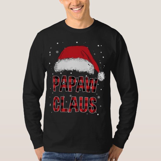 Funny Papaw Claus Red Pset met kerstmis T-shirt (Voorkant)