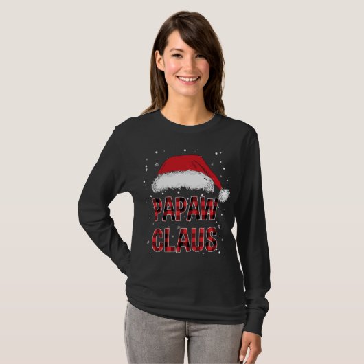 Funny Papaw Claus Red Pset met kerstmis T-shirt (Voorkant volledig)