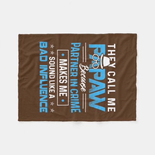Funny Papaw Gifts's Papa Partner in Criminaliteit Fleece Deken (Voorkant (Horizontaal))