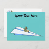 Funny Paper Airplane Pilot Briefkaart (Voorkant / Achterkant)