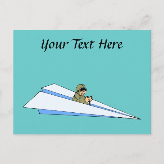 Funny Paper Airplane Pilot Briefkaart (Voorkant)