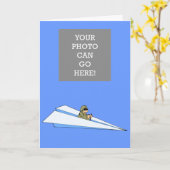 Funny Paper Airplane Pilot Kaart (Gele Bloem)