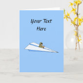 Funny Paper Airplane Pilot Kaart (Gele Bloem)