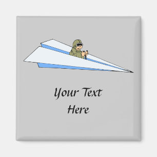 Funny Paper Airplane Pilot Magneet