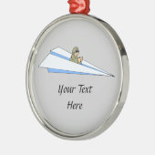 Funny Paper Airplane Pilot Metalen Ornament (Links)
